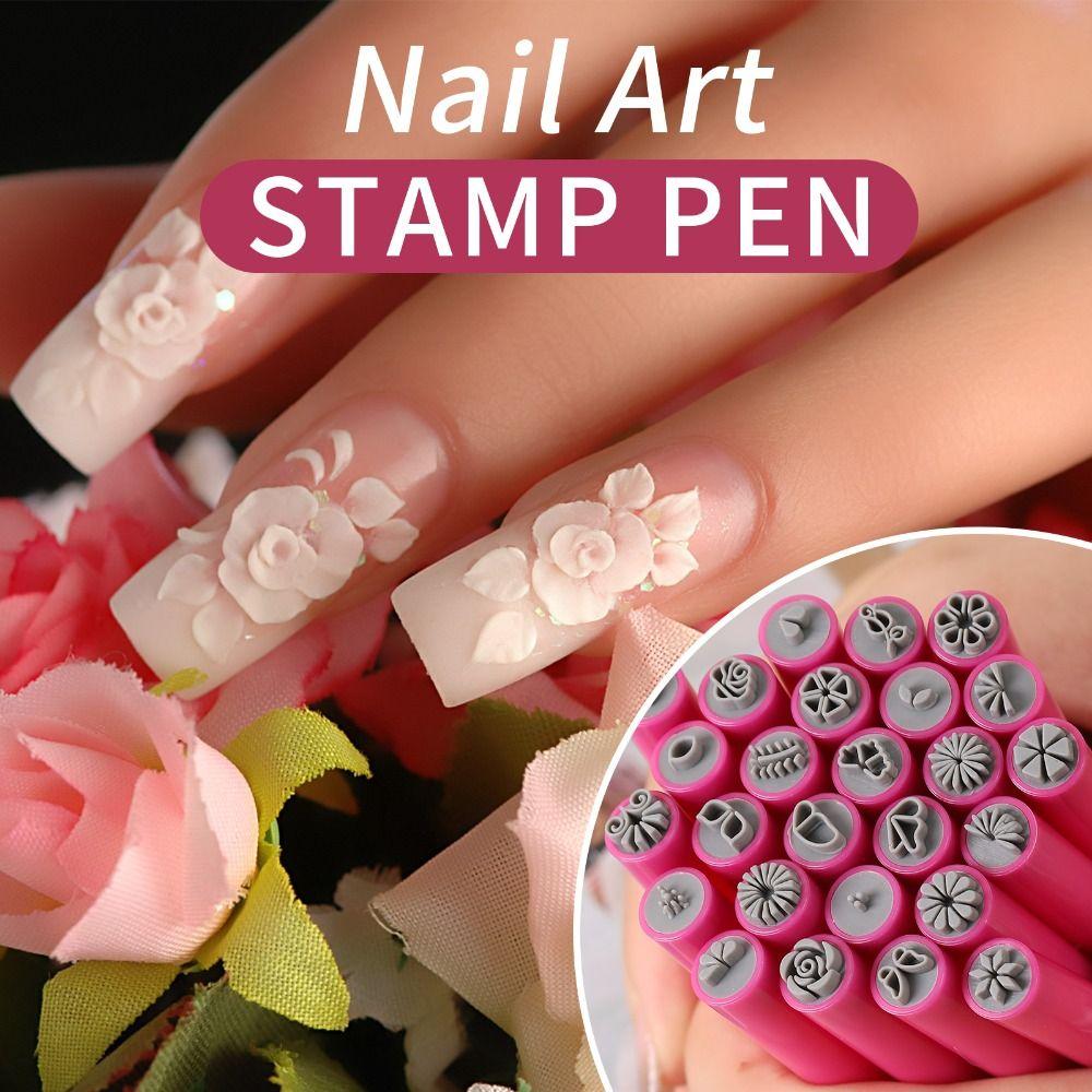 4/610/15PCS Manicure Tools Nail Art Stamp Pen Set Flower Painting Drawing Nail Decoration Tool
