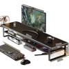 Rotatable Plastic Monitor Riser with Drawer - Ergonomic Desk Storage and Neck Protection