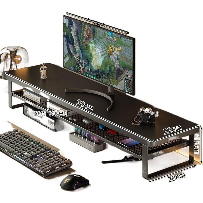 Rotatable Plastic Monitor Riser with Drawer - Ergonomic Desk Storage and Neck Protection