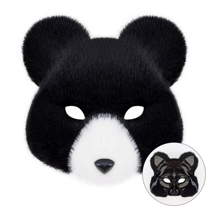 Plush Brown Bear Mask Halloween Costume Party Cosplay Full Face Animal Prop