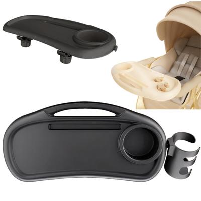 Heizi Stroller Tray with Smartphone Drink and Cup Table for Smartphones Stand, Holder, Holder, Add-on (Black)