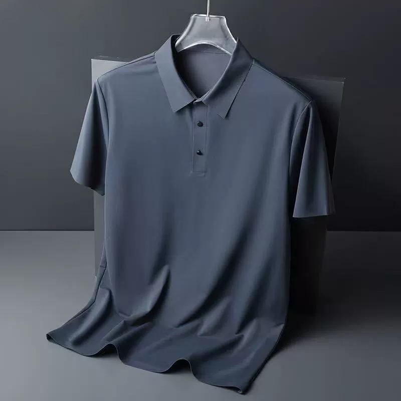 Velká velikost 5XL Letní pánské polo tričko Ležérní volné krátkorukávé tričko z ledového hedvábí Pánské rychleschnoucí Pánské oblečení pro podnikání