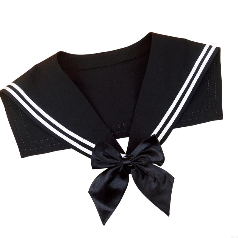 M6CD Sailor Inspired Detachable Collar Fashion False Collar Fashion Neckpiece For Themed Parties Professional Dress