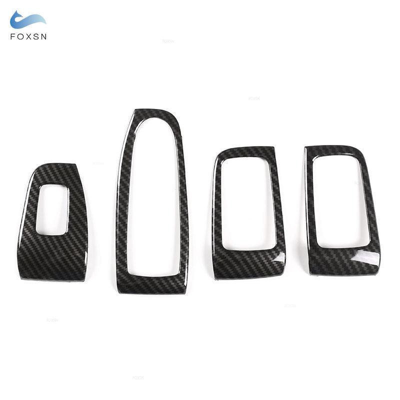 For Mercedes Benz S Class 2014- LHD   Carbon Fiber Texture Car Interior Door Window Lift Switch Button Frame Cover Trim