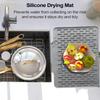 Kitchen Drying Mat Counter Silicone Dish Drainer Pad Non-Slip Tableware Pad Drainage Holder For Bowl Plates Cutlery Fork Spoon