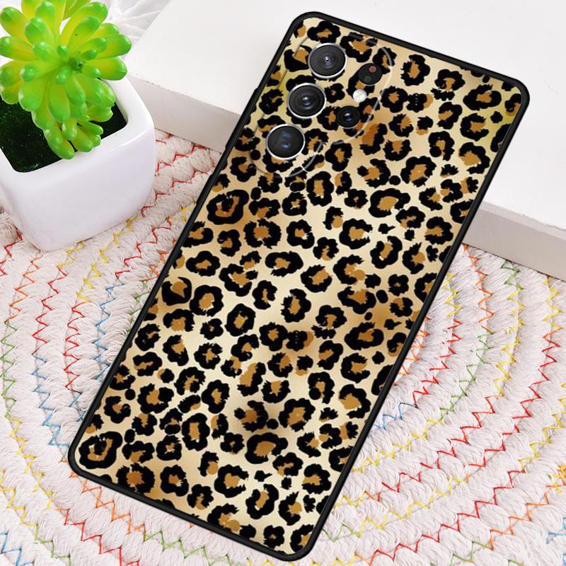 Tan Leopard TPU Phone Case For Samsung Galaxy note 10 pro S26 S25 S24 S23 S22 Ultra Plus S21 FE S20 Shockproof Cover