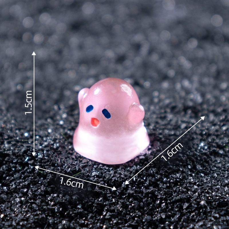 Glowing Mini Ghost Figurine 10Pcs Resin Craft Ornament for Halloween Fairy Garden Desktop Home Party Decor