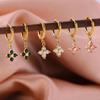 Exquisite 18K Gold Four-Leaf Clover Diamond Earrings for Women - Light Luxury Fashion Style