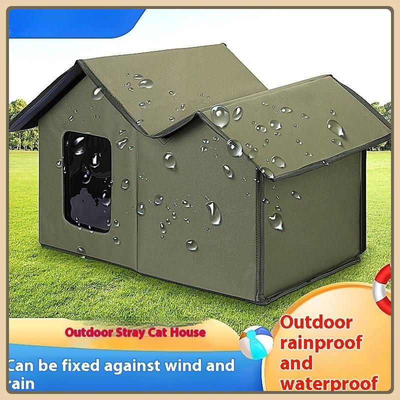 CatOutdoor Shelter Large Winter Insulated Pet House Waterproof Detachable Cat Shelter Washable Cat Nest Pet House for Cat Dog