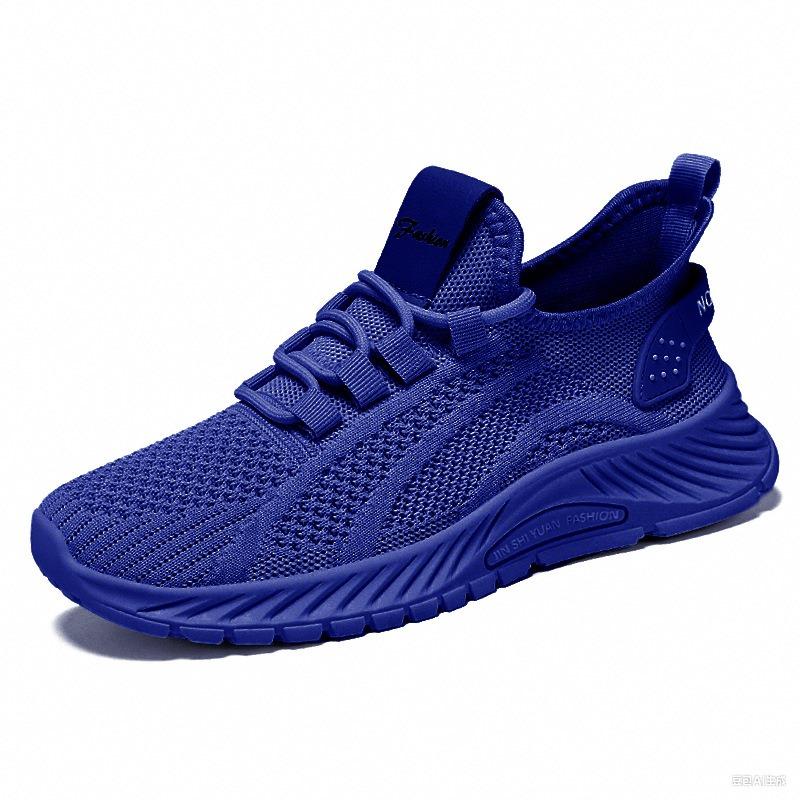 Shoes Women's New Sports Shoes Large Size Breathable Running Shoes Flying Woven Breathable Women's Shoes Shallow Mouth Lace-up Mesh Shoes