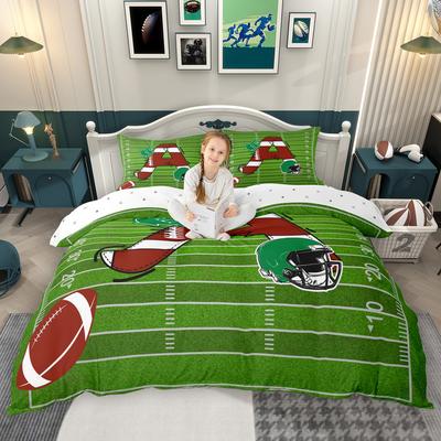 Homewish Fußball Rugby Bettbezug-Set Sport Initialen Bettdeckenbezug-Set Personalisiertes Monogramm Bettwäsche-Set