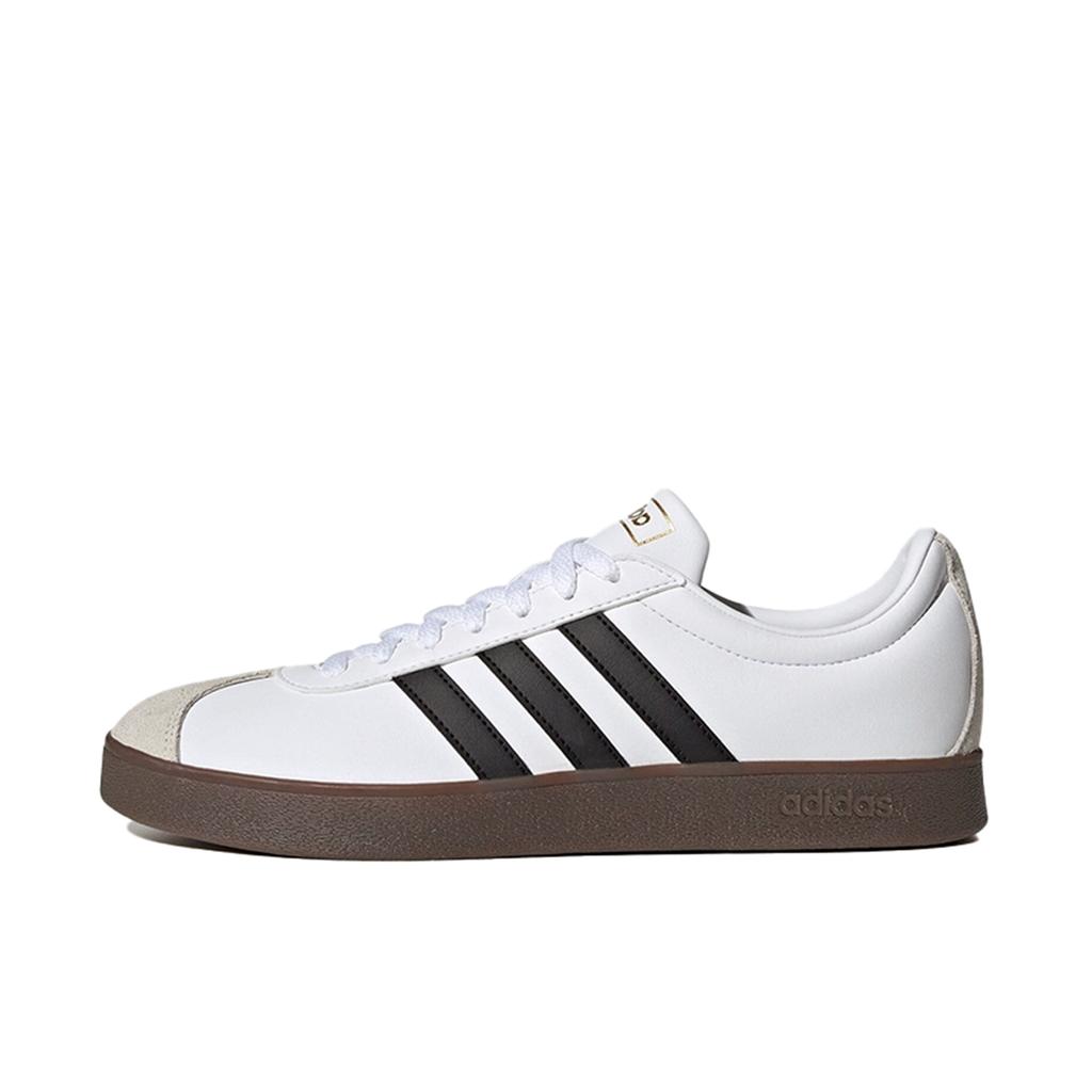 Adidas VL COURT 2.0 Slip Resistant Abrasion Resistant Low top Skateboard Shoes Women's Silver White ID6015(Team849-)