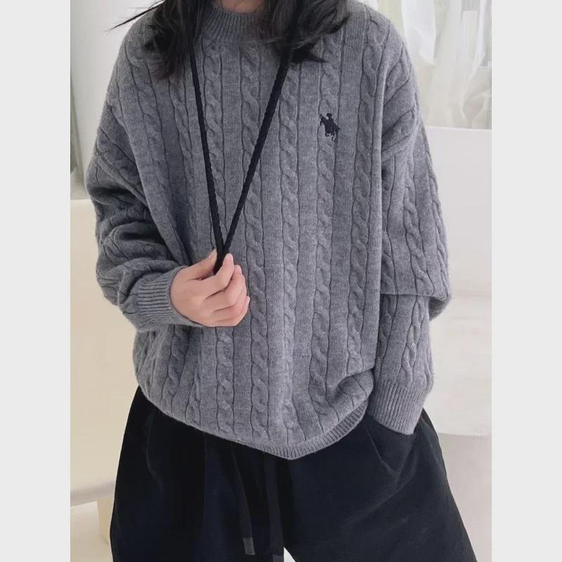 In-Stock Cable Knit Sweater for Boys and Girls: Anti-Pilling, Round Neck, Perfect for Autumn and Winter