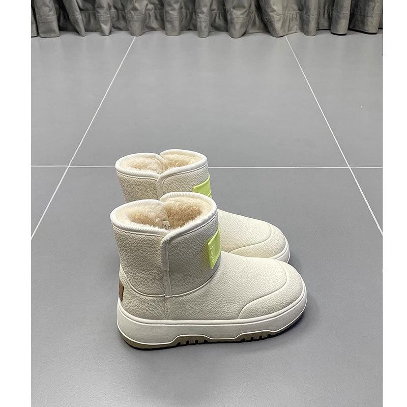 Sheepskin and fur integrated snow boots women's 2024 autumn and winter new thick-soled sleeve thickened warm casual fashion cotton shoes