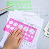 5 PCS Circle Template Plastic Circle Stencil Template Multi-Function Circles Oval Measuring Templates Measuring Geometry Ruler Formwork Drawings