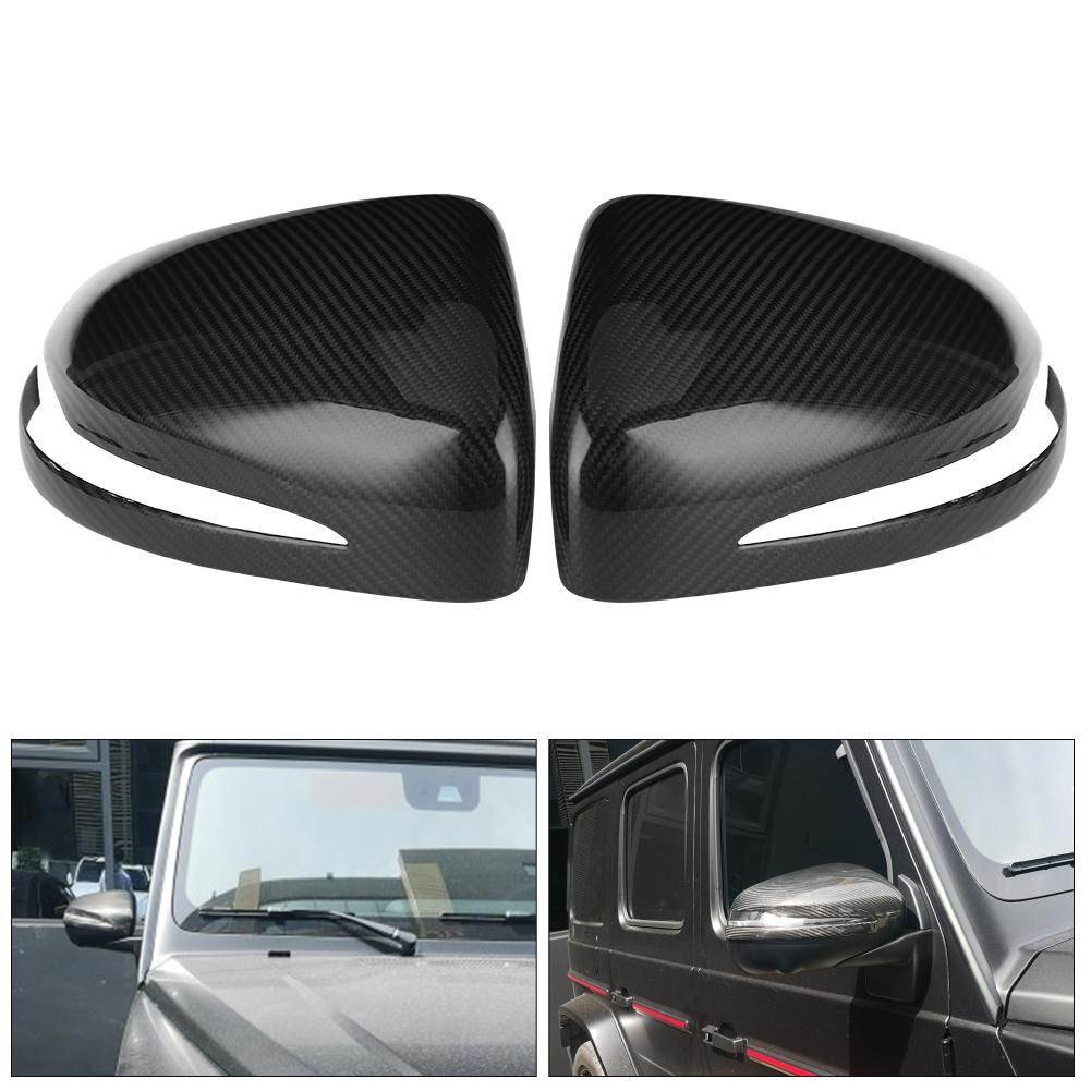Dry Carbon Fiber Rearview Mirror Cover Cap Car Refitting Fit for MERCEDES Benz GClass G500 20182020