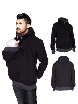 Europäischer & Amerikanischer Multifunktionaler Känguru-Papa Hoodie: Herbst/Winter Babytrage für Eltern und Kinder
