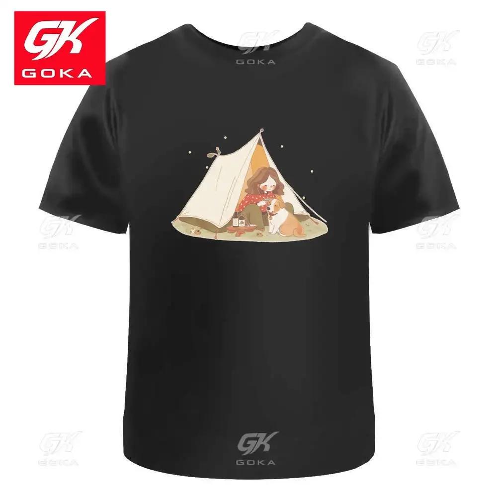 

Cozy Campout Unisexs Womens Cotton T Shirts Graphic Clothing Short Sleeve Vintage Tops Printed Y2K Clothes Classic Unisex T Shirt 4XL