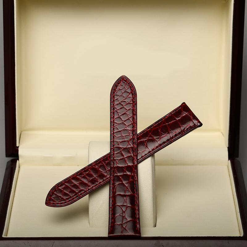 20 22mm Blue Purple Gray Pink Alligator Strap Replacement Cartier Tank London Men Women Folding Buckle Watch Strap Accessories