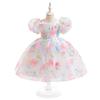 Girls' Dress  Puff Sleeve Princess Dress Children's Floral Dress Mesh Fluffy Dress
