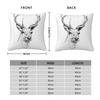 Deer Antlers Stag Head Square Pillowcase Polyester Linen Velvet Printed Zip Decorative Sofa Cushion Cover 18