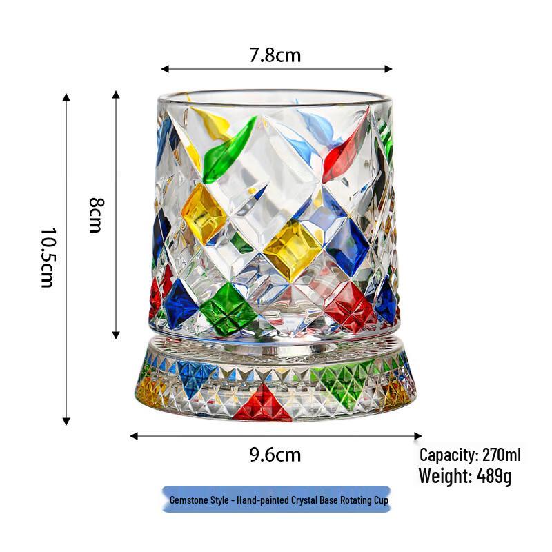 Gemstone Rotating Crystal Whiskey Glasses