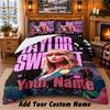 Taylor Swift Custom Name 3Pcs Bedding Set 1 Bed Sheet 2 Pillowcases Bedroom Home Decor