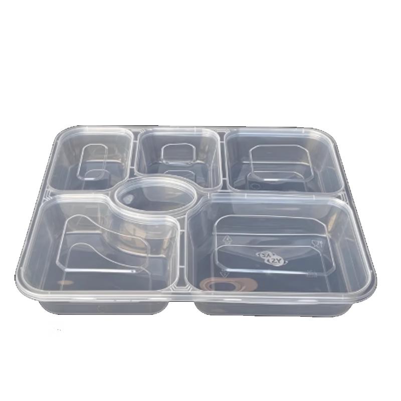 Six-Grid Transparent Meal Prep Containers