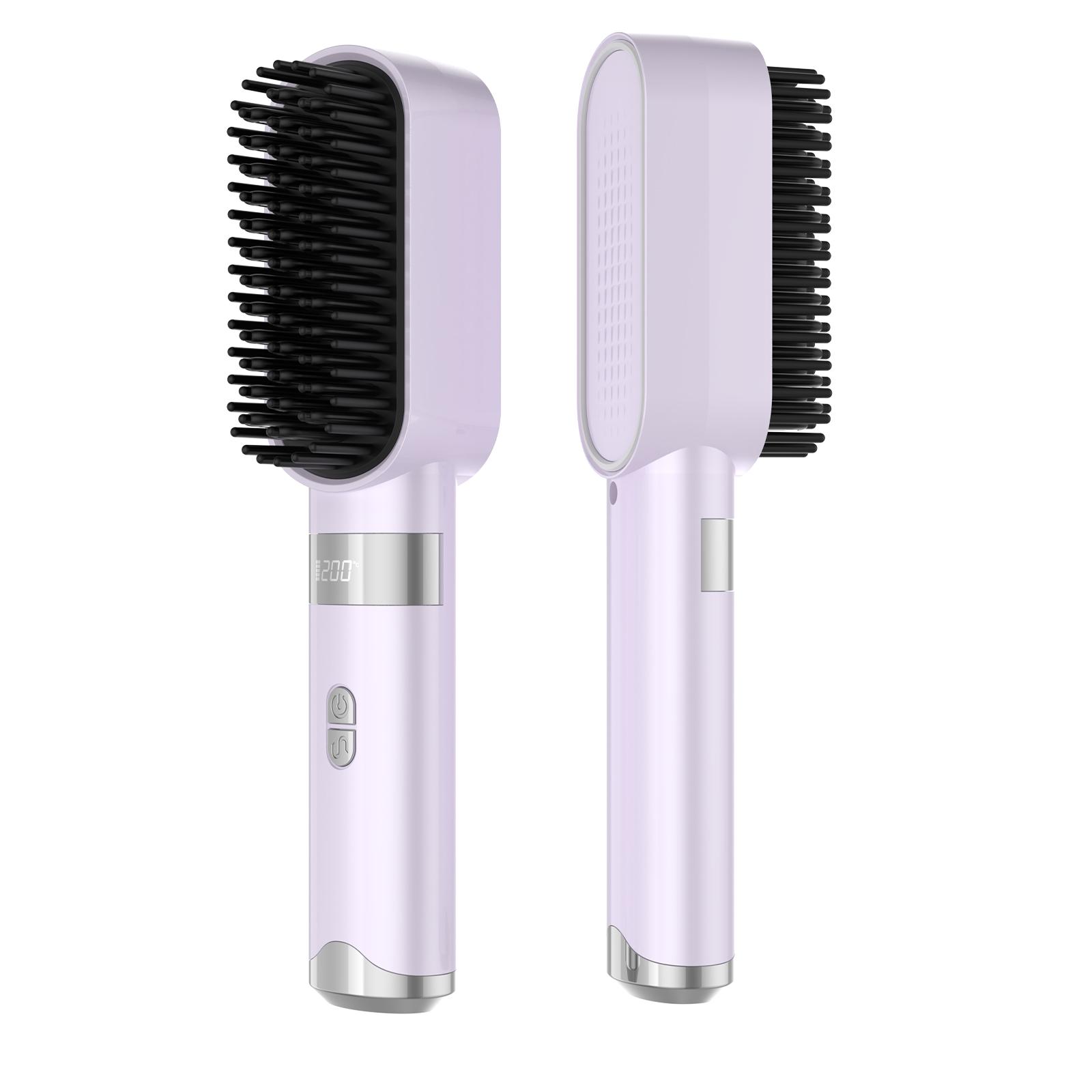 New Wireless Portable Waterproof Anti-Burn Ceramic Straightening Comb with LCD Temperature Display USB Charging Hair Styling
