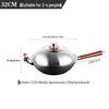 Oumeida 32cm Antihaft-Gusseisen-Wok mit flachem Boden