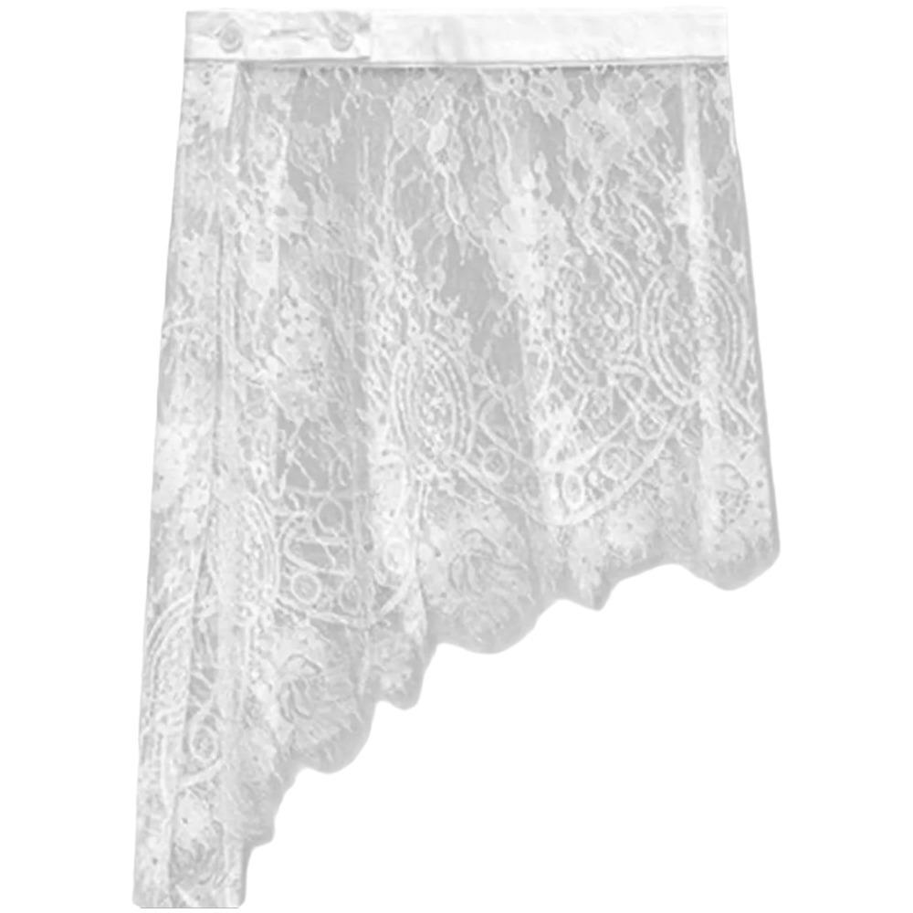 Asymmetric Lace Underskirt Slips Anti-glare Mesh Underskirt Slips Dress Commuting белый