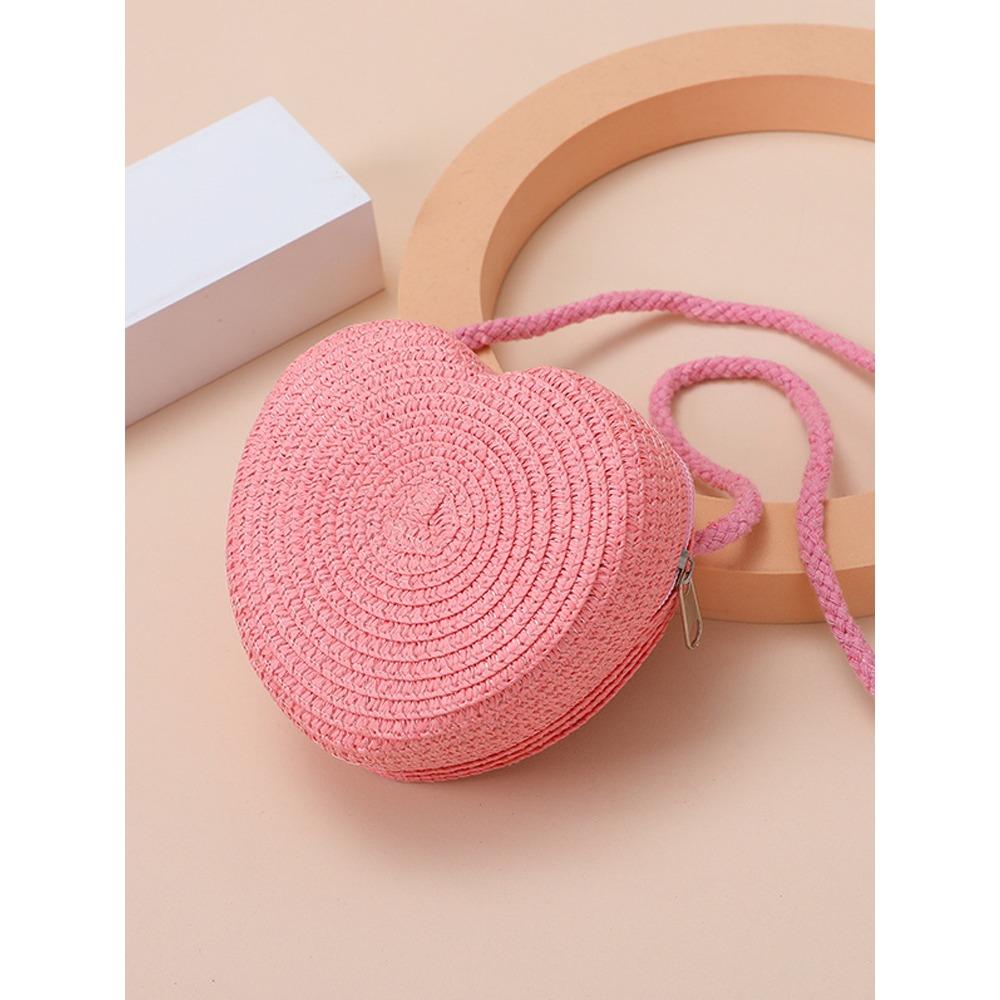 Straw Bag Seaside Beach Woven Bag 2025 New Love Children's Bag Female Cute Straw Bag Mini Vacation Style