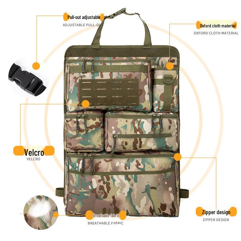 Outdoor Tactical Camouflage Car Seat Back Storage Bag