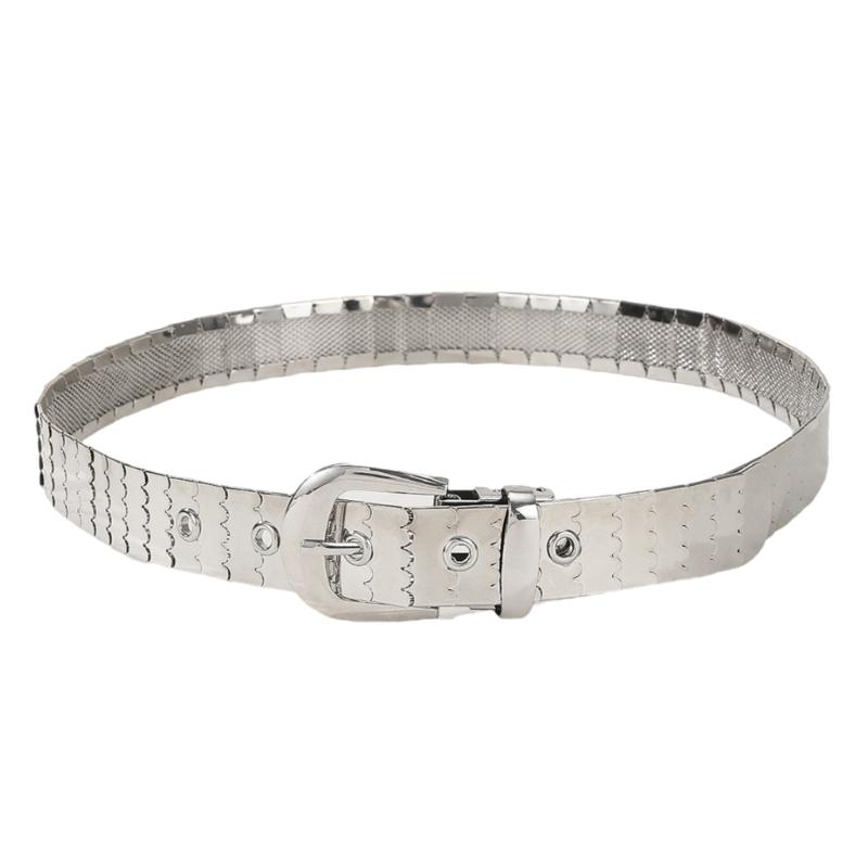 

Пояс-люверсы Панк-цепь для ковбоя Ковбойки Пряжка Современная пряжка Цепь на талию Серебряный пояс 1 серебряный