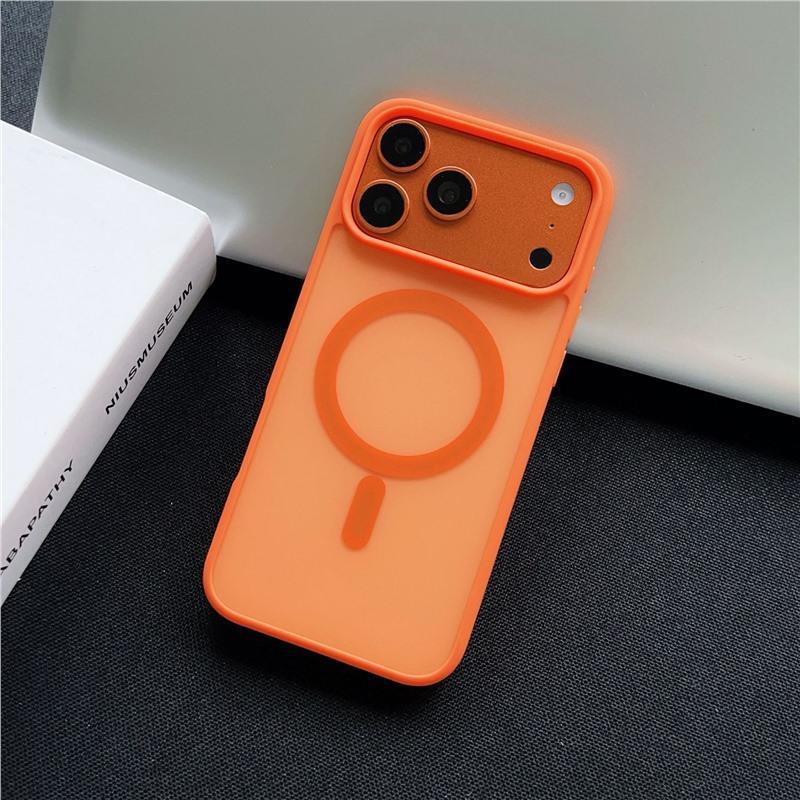 New Matte Magnetic Drop-Proof Case for iPhone 17 Pro Max - Color Block Design, Skin-Feel Texture, Compatible with Apple 16.