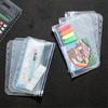 20Pcs Clear PVC Binder Bag 6 Holes Binder Pockets 6 Holes Cash Envelope for Loose Leaf Notebook Budget Planner Inserts