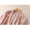 Summer Literary Loose Embroidered Flower V-neck Five-point Sleeve Shirt Women's Shirt Top