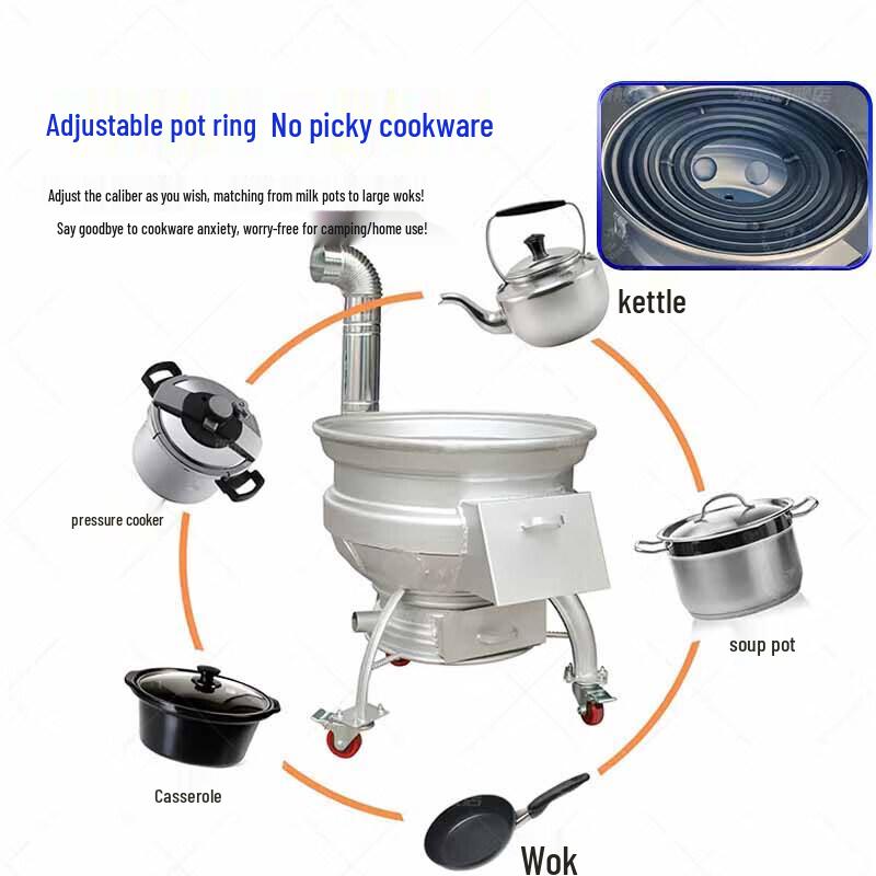 Outdoor Wheel Hub Firewood Stove