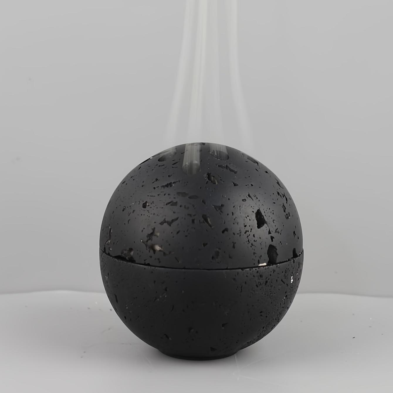 

1 шт. простая круглая ароматерапевтическая горелка из смолы, сферическая курильница, подходит для семейной ароматерапии, релаксации, идеально подходит для медитации, чёрный