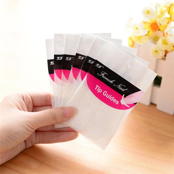 

1/100 упаковка, французский трафарет для дизайна ногтей, направляющие для бахромы, наклейки для маникюра, лента для кончиков 1pc