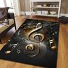Oversized Music Notes Mat, Non-Slip Plush Rug with Treble Clef Design for Living Room Bedroom Game Room Decor