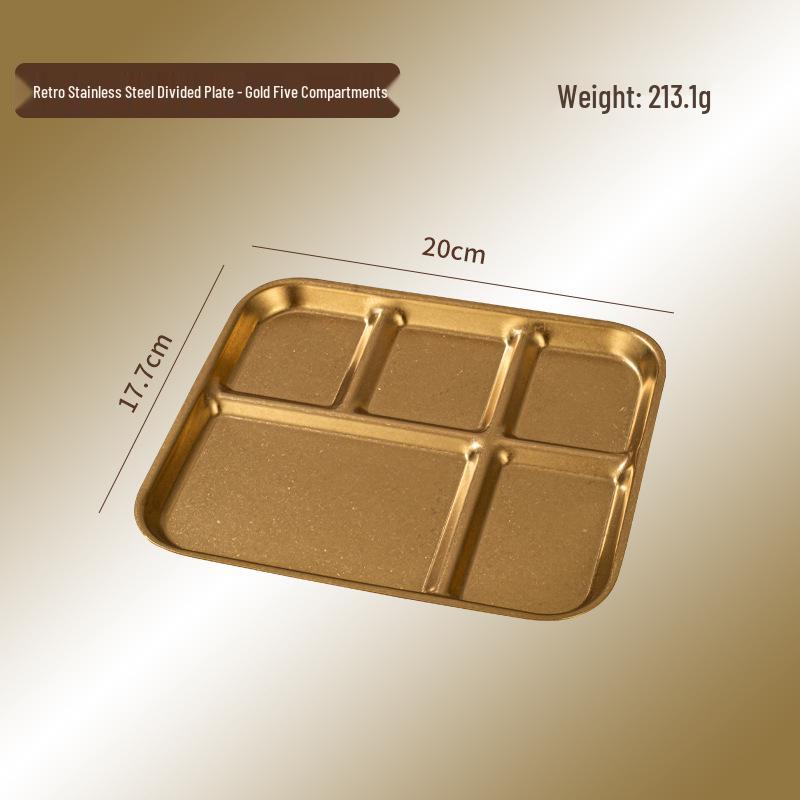 Retro Stainless Steel Compartmented Sauce and Seasoning Dish