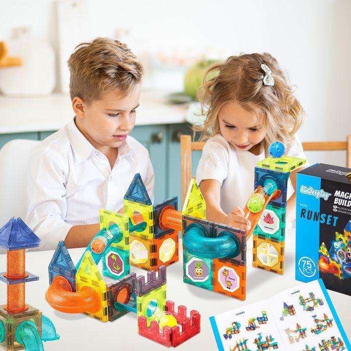 Blocs magnétiques de construction circuit lumineux, 75 pièces – Kinderplay (KP2208)