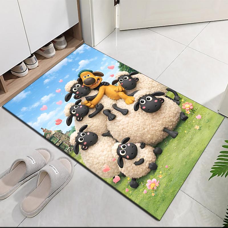 Shaun the Sheep Printed Carpetrugfor Office Chair Living Room Bedroom Kitchen Room Decor Gifts