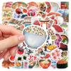 10/30/64pcs Japanese Culture Food Cartoon Stickers Retro Aesthetic Decals Toys Waterproof DIY Stationery Laptop Luggage