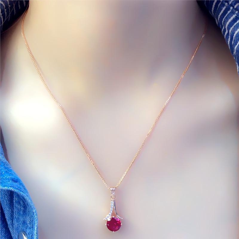 Pure Purple Gold Red Pomegranate Set Chain Flash Diamond Plated Rose Gold Color Gold Necklace Design