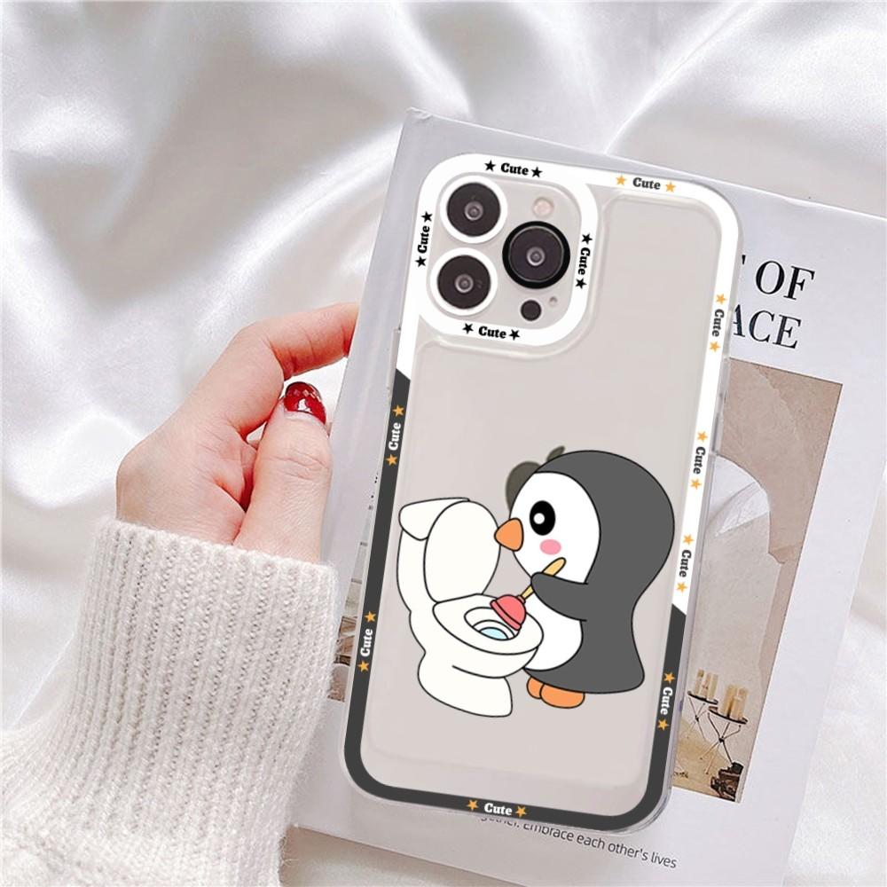 Cute Cartoon Penguin Phone Case For Redmi 7 8 9 A For Redmi Note 5 7 8 9 10 11 Pro Max 4G 5G Funfas