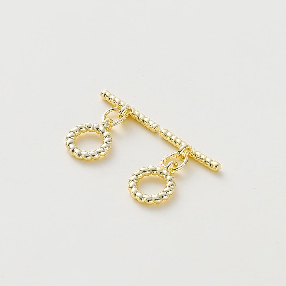 4 Sets 14K18K Gold Color Plated Brass O Toggle Clasps Connector For Diy Bracelet Necklace Jewelry Making Findings Accessories