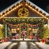 1pc2D Flat, Winter Holiday Decoration Background Cloth for Garage Door, Home Wall, Yard, Outdoor Banner, No Power Required Wsj