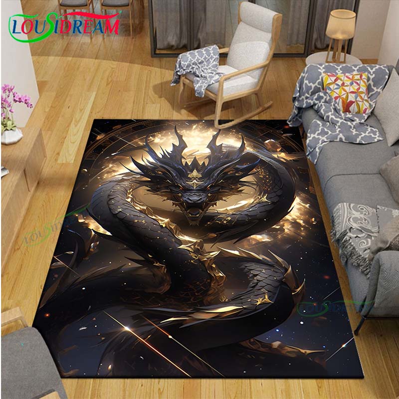Hot Fashion Chinese Dragon Print Carpet Outdoor Rug Area Rug Non-slip Carpet Bedroom Decor Carpet for Room Gift